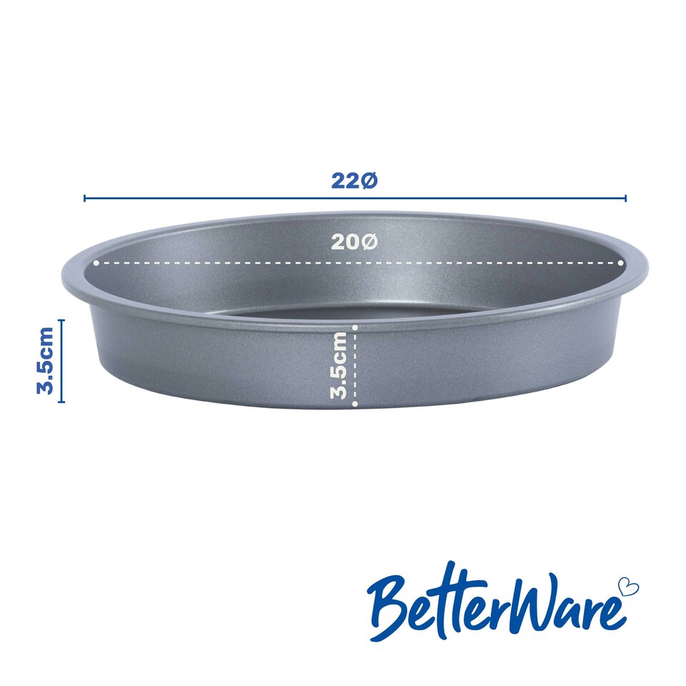 image 1 of BetterWare Essentials 2 x 20cm Non-Stick Sandwich Tins