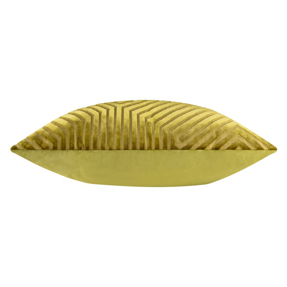 image 1 of Paoletti Evoke Cut Velvet Cushion | Green | Olive | 55 x 55cm | 1