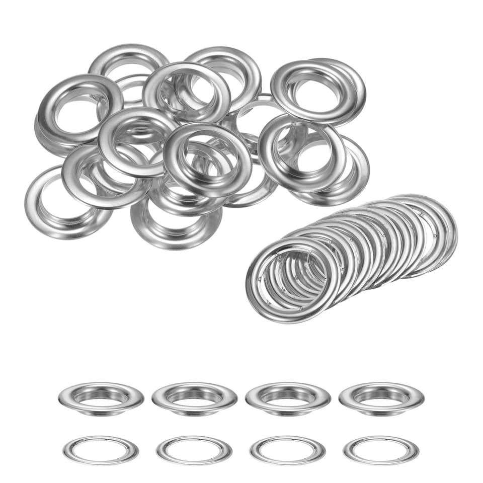 image 1 of 30mm Brass Eyelets with Washers for Arts & DIY Projects - 10 Pcs