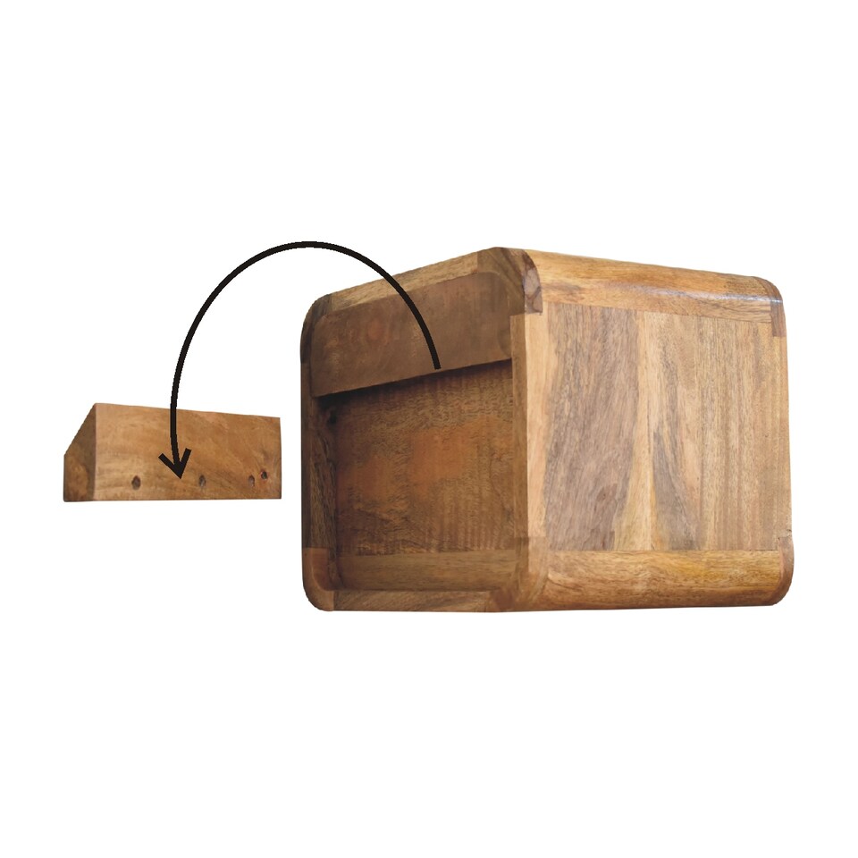 image 1 of Artisan Furniture Mini Curve Oakish Floating Bedside
