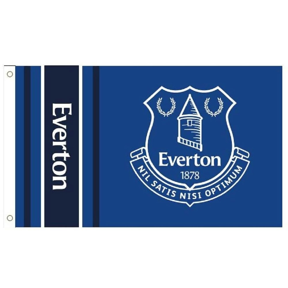 Everton FC Wordmark Stripe Flag - Blue/White - One Size