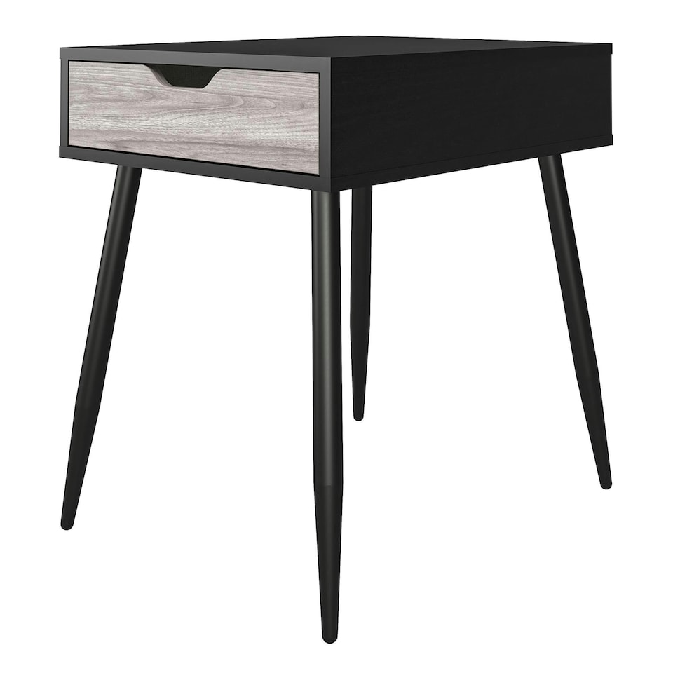 image 1 of Copley End Table with 1 Drawer in Black Oak | Black | Black