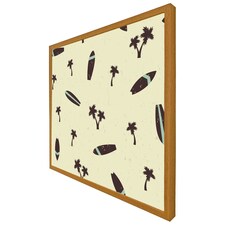 Surf board & palm silhouettes (Picutre Frame) Brown | Oak | M