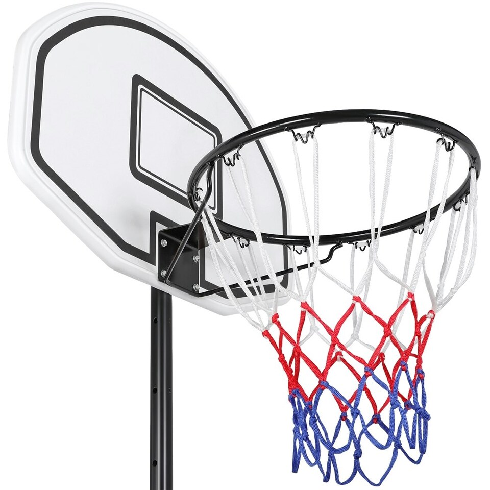 image 1 of Yaheetech 1.9-2.5M Height-Adjustable Basketball Hoop System Black