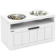 image 1 of PawHut Raised Dog Bowl, Elevated Dog Bowls with Slow Feeder Mat, White 