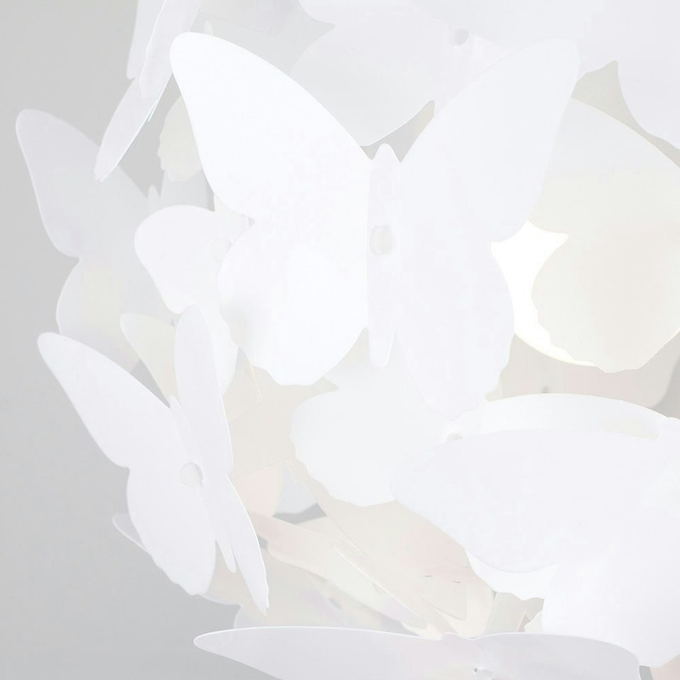image 1 of ValueLights Pair Of Modern White Butterfly Girl's Ceiling Pendant Lamp Shades