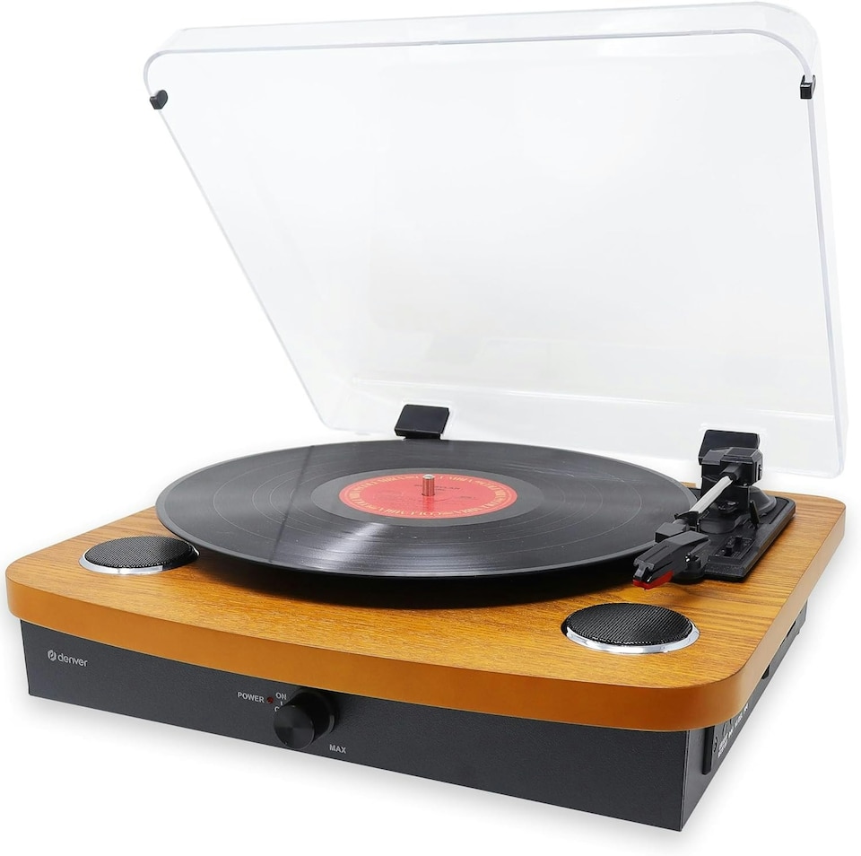 image 1 of Lightwood Vinyl Record Player With Stereo Speakers - Bluetooth Send & Receive - USB & SD Recording - AUX IN & RCA Out