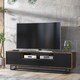 image 1 of TV Unit Sideboard Cabinet Storage Cabinet Oak Black Industrial Media Console 200cm