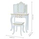 image 3 of Teamson Kids Polka Dot Vanity Table & Stool with Storage, White/Gold