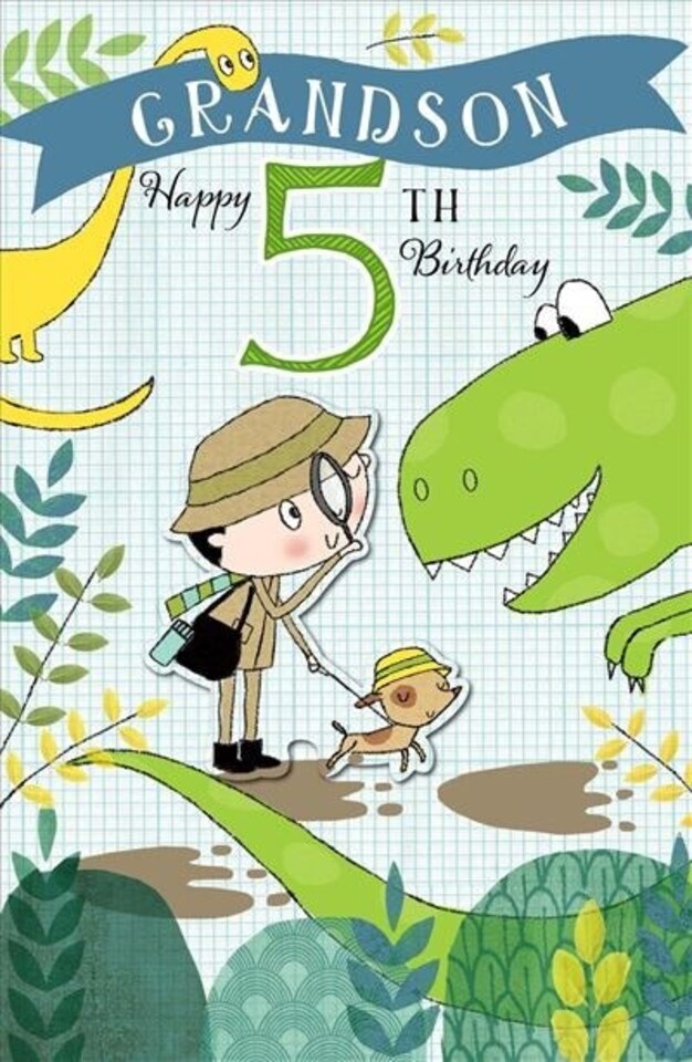 image 1 of Grandson 5th Birthday Greetings Card Happy Birthday
