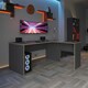 image 7 of Adore Rio Anthracite Grey Corner Desk with Oak Trim - Large Reversible Office Desk Grey