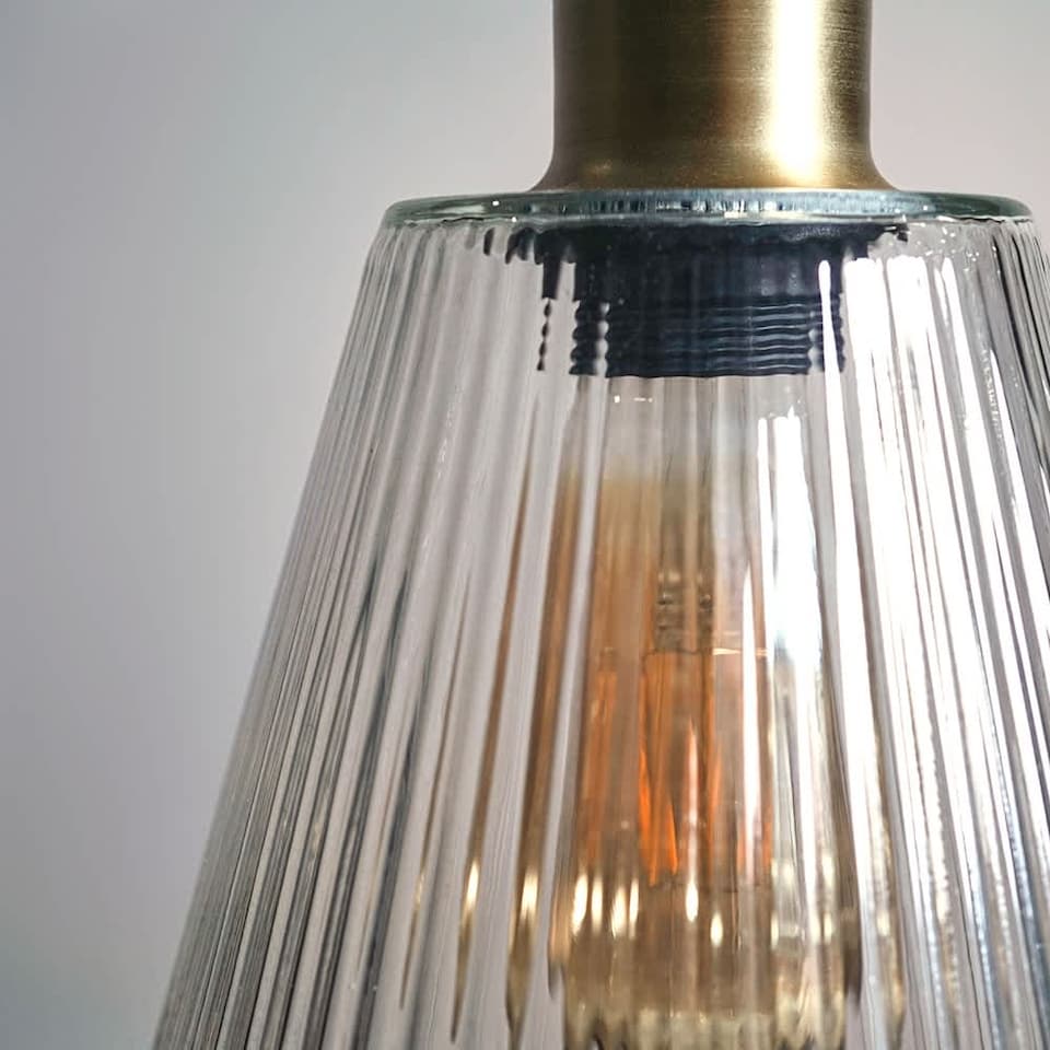 image 1 of ValueLights MacArthur Brushed Gold Pendant Light and Bulb