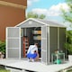 image 2 of Outsunny 8 x 6ft Garden Shed Storage w/ Foundation Kit, Vents, Light Grey 