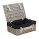 image 8 of 36cm Antique Wash Wicker Picnic Basket with Lining White | White | One Size