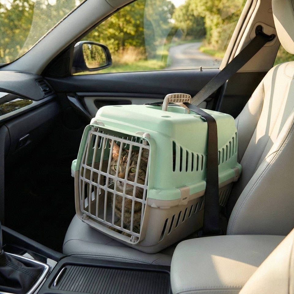 image 1 of Transportini Pet Carrier Travel Crate Cat Dog Cage Portable Box Pastel | Green | Pastel Green | Medium | 1