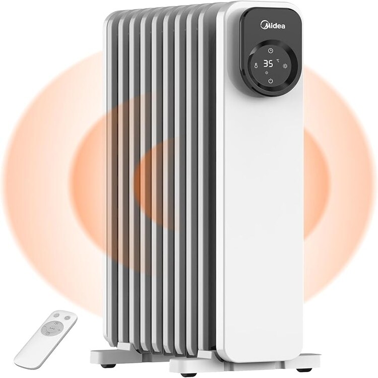 Midea Oil Filled Radiator Electric Heater With Remote Control - 2000W 9 Fins