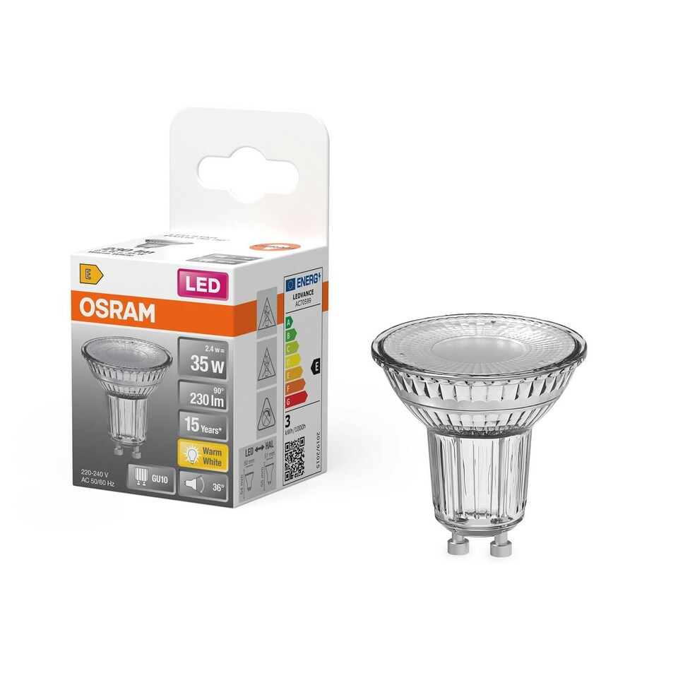 image 1 of OSRAM LED Spot Reflector Star PAR16 35, 2700 K warm white 6 pack