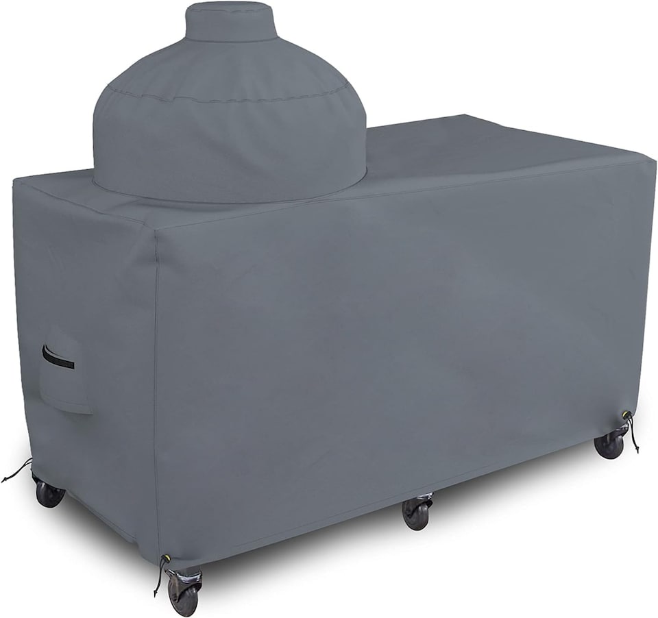 image 1 of Covers&All Big Egg Grill Cover, 12 Oz Waterproof UV & Weather Resistant, PVC Coated Outdoor Cover, 60 in L x 36 in D x 50 in H, Grey