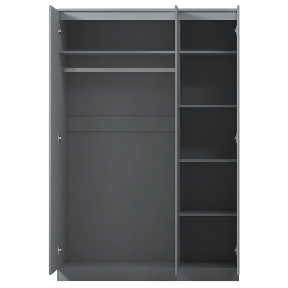 image 1 of FWStyle Stora 3 Door Wardrobe - Grey Gloss Front Grey