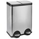 image 1 of Dihl 60L Stainless Steel Pedal Bin with dual 30L Removable Buckets and Soft-Close Lids Double Twin | Silver