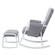image 3 of Dursley Rocking Chair & Stool - Comfortable Rocking Chair With Padded Support, Suedette Fabric With Side Pockets & Compact Design (Pearl Grey)