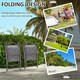 image 3 of Outsunny Folding Chairs Set, Breathable Mesh Fabric Seat, Grey