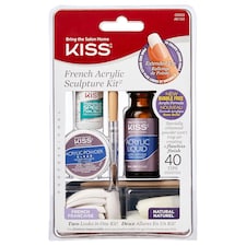 Kiss French Manicure Acrylic Nail Sculpture Kit (1 x 7.5g, 1 x 14ml, 1 x 3g) Clear