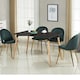 image 6 of Set of 4 Lucia Ergonomic Velvet Dining Chairs with Wooden Legs, Modern Upholstered Accent Chair | Green