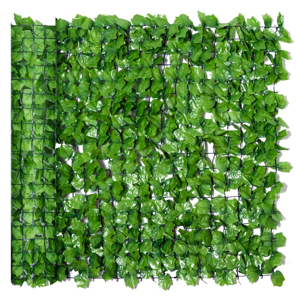 image 1 of Outsunny Decorative Trellis with Artificial Leaves, 3 x 1m, Ivy Leaves