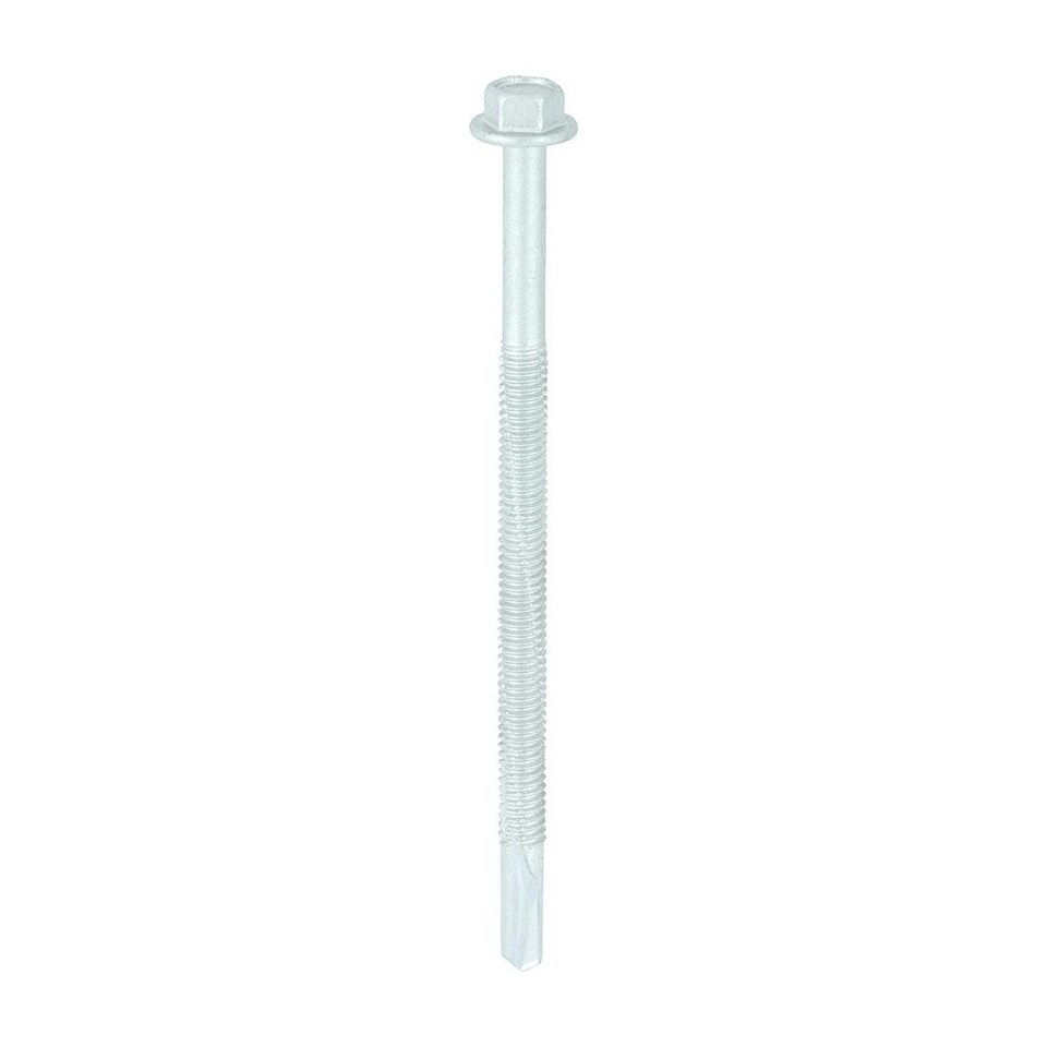image 1 of Timco - Metal Construction Heavy Section Screws - Hex - Self-Drilling - Exterior - Silver Organic (Size 5.5 x 100 - 100 Pieces)