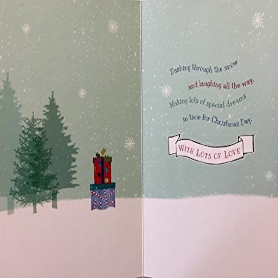 image 1 of TRADITIONAL GODSON MALE CUTE NICE VERSE GLITTER CHRISTMAS GREETING CARD