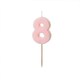 image 1 of Pastel Pink Number 8 Shaped Candle 5.5cm