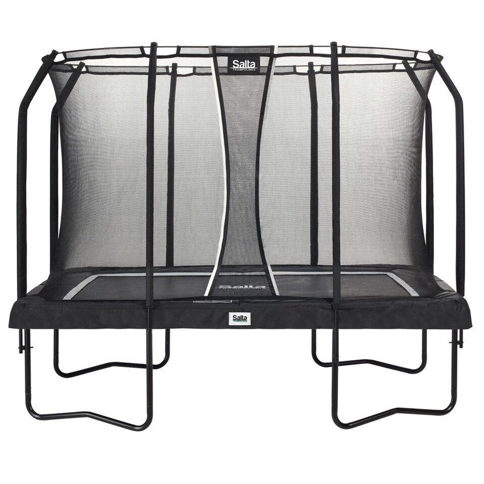 image 1 of 10ft x 7ft Salta Black Rectangular Premium Edition Trampoline with Enclosure