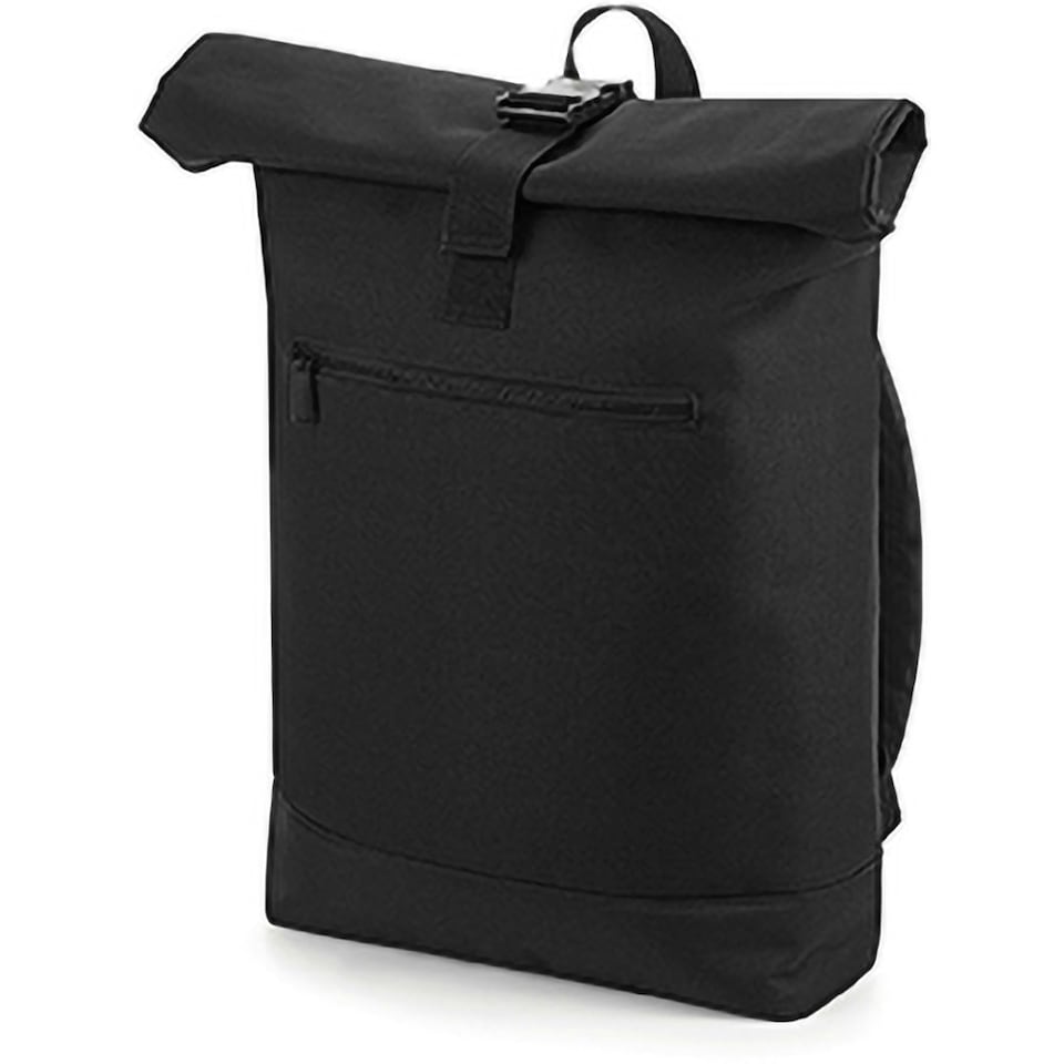 image 1 of Bagbase Roll-Top Backpack / Rucksack / Bag (12 Litres) - Black - One Size