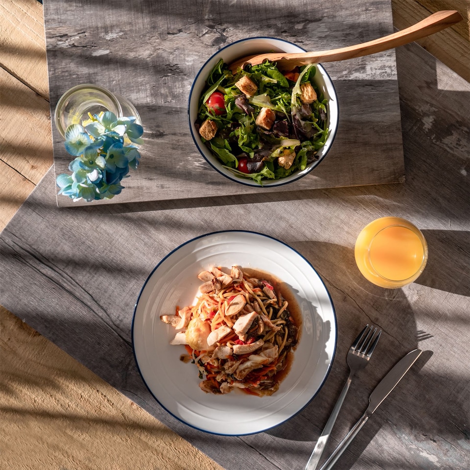 image 1 of Nicola Spring White Farmhouse Dinner Plates - 26cm - Pack of 6 | White | White