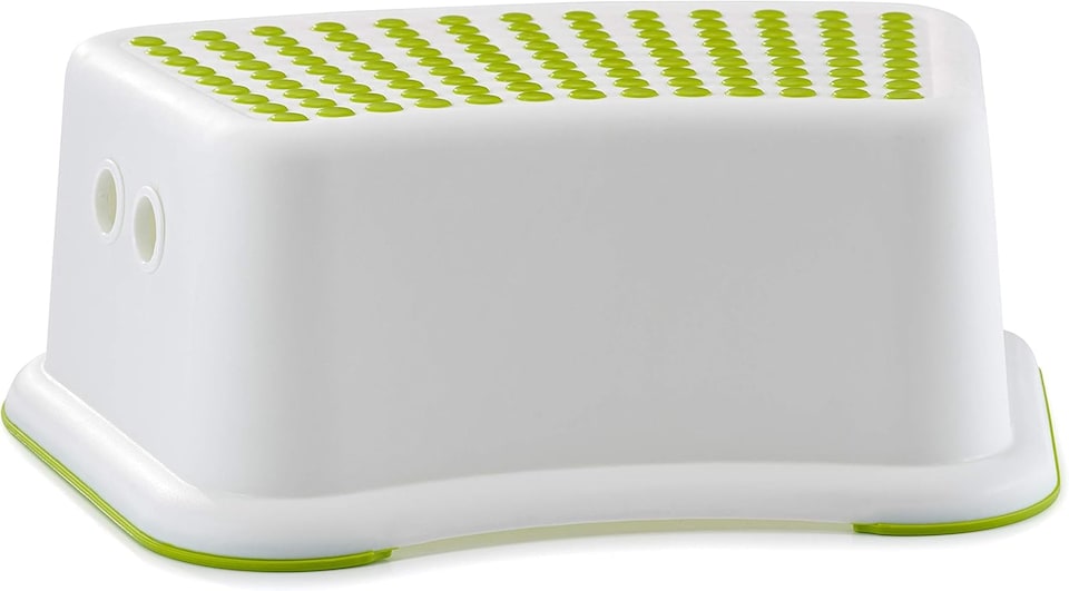 image 1 of Straame Non-Slip Step Stool for Kids, Sturdy Step Stool, 1 Pack | White | Green | 1