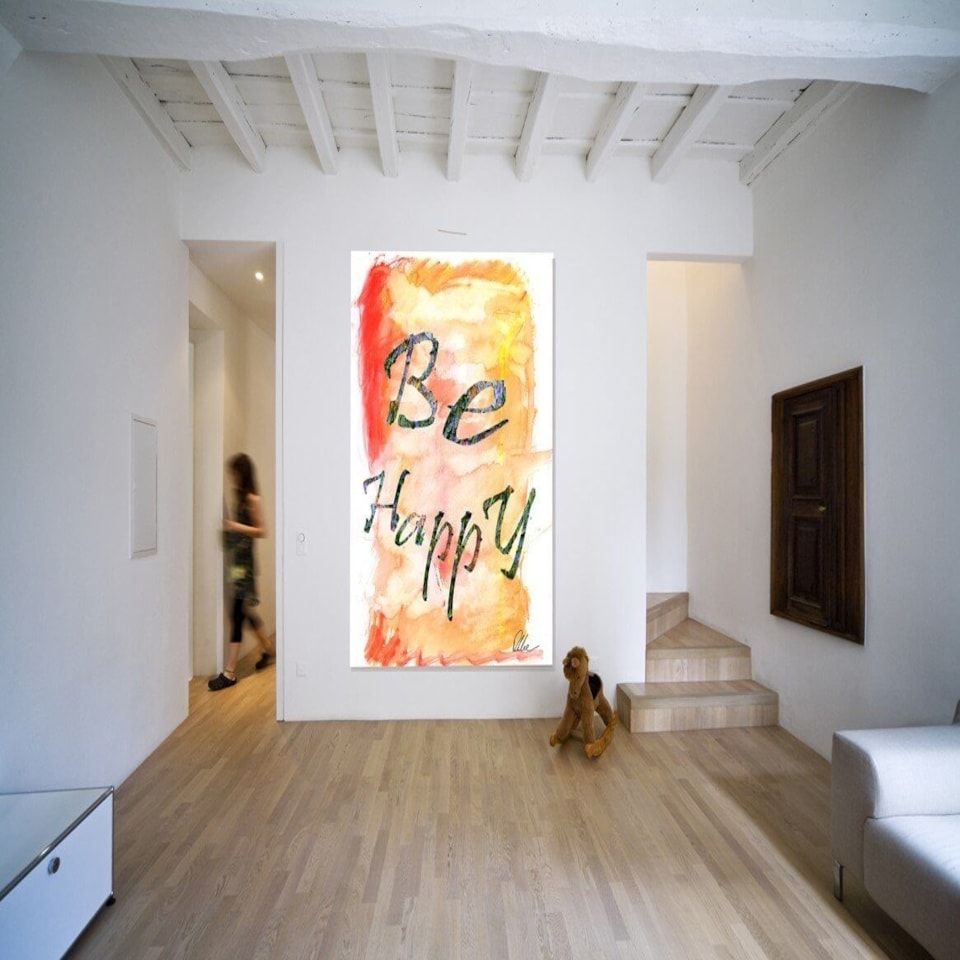 image 1 of Be Happy (Canvas Print) 60" x 40"