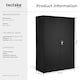 image 6 of Filing Cabinet - 4 adjustable shelves, lockable, 140 x 90 x 40 cm | Black | black | 40 x 90 x 140 cm | 1