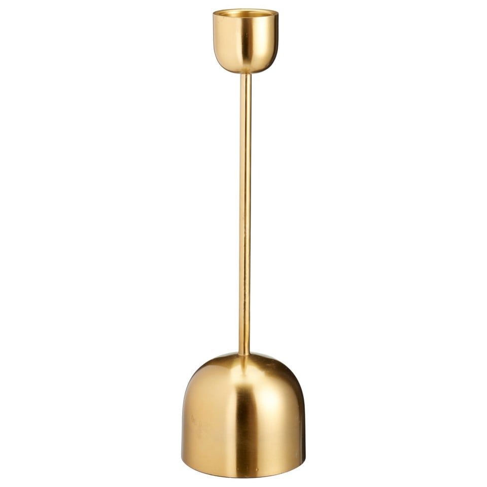 image 1 of Metal Taper Candlestick Bell Candle Holder Stand Wedding Centrepiece Display | Gold | 1x Gold  36cm