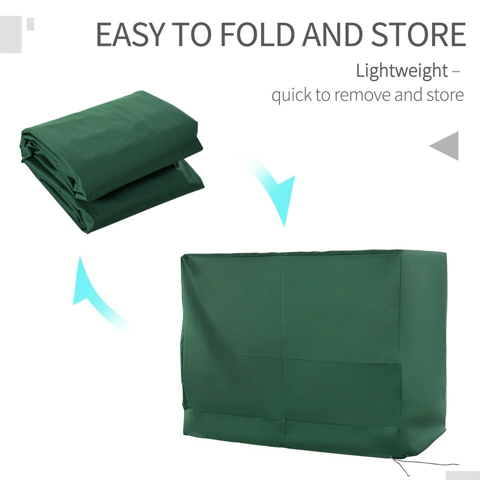 image 1 of Outsunny Large Outdoor Swing Chair Cover Garden Furniture Protector Grey
