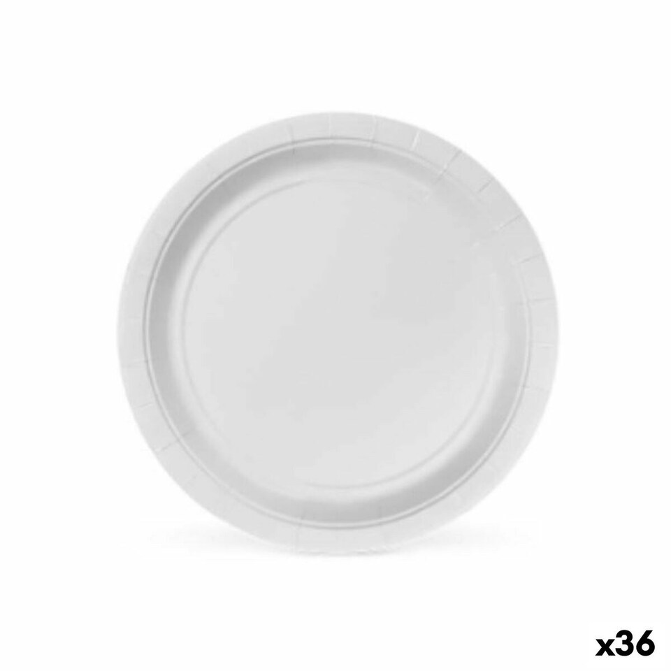 image 1 of Plate set Algon 20 cm Disposable White Cardboard (36 Units) N/A