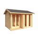 image 2 of Hampshire-Log Cabin, Wooden Garden Room, Timber Summerhouse, Home Office - L480 x W376.1 x H239.4 cm Brown