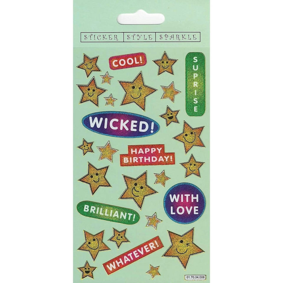 Paper Projects Reusable Wicked Stars Stickers - Multicoloured - One Size