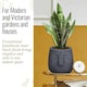 image 5 of Textured Concrete Effect Washed Black Oval Face Planter Indoor L30.5 D29.5 H29.5 cm, 13.9 ltrs Cap.