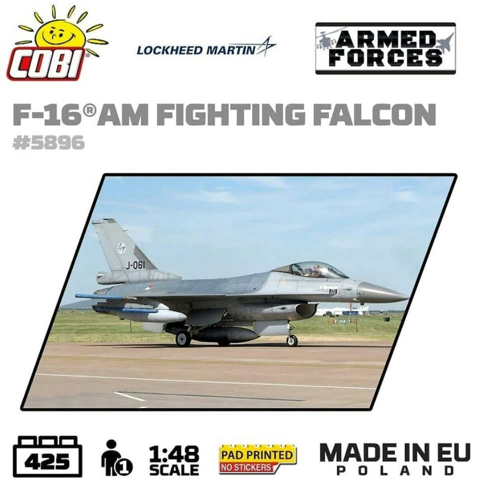 image 1 of F-16 AM Fighting Falcon plane brick model - COBI 5896 - 425 bricks