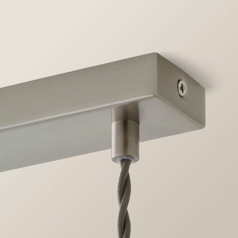image 1 of ValueLights Susie Glass Lantern 3 Drop Brushed Chrome Ceiling Light and Bulbs