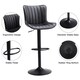 image 3 of Living and Home Set of 2 Gas Lift Faux Leather Bar Stool - Black