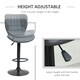 image 3 of HOMCOM Bar Stools Set of 2 Adjustable Height Swivel PU Leather Bar Chairs Grey