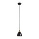 image 1 of ValueLights Eli Matte Black and Gold Dome Ceiling Pendant Light Fitting
