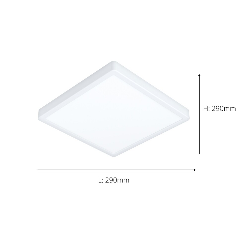 image 1 of EGLO Fueva 6 Ultra-Slim White Square LED Ceiling Light WBS White